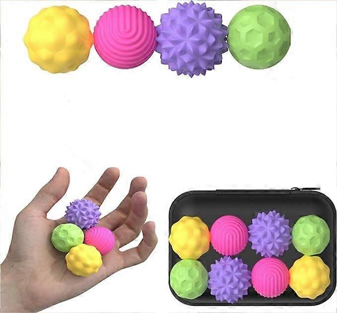 Silicone Magnetic Sensory Fidget Ball Toy, 4Pcs Silicone Sensory Stress Relief Toys for Adults, Teens with Autism, ADHD, Anxiety, Stocking Stuffers fo