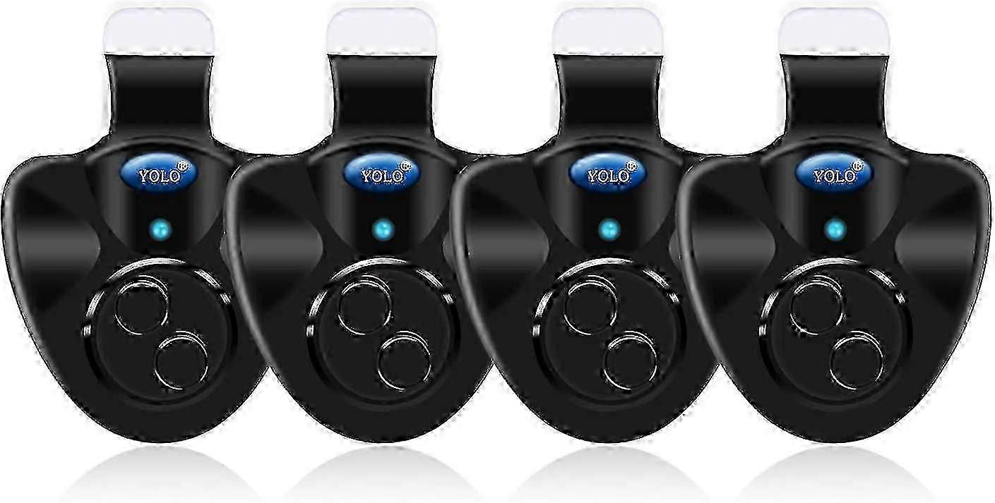 4 יחידות אזעקת נשיכת דיג LED עם קליפ התראה קולית על אביזרי חכה