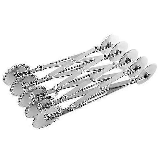 Stretchable Reusable Pasta Wheel with 2 Heads & 3/5/7 Wheels for Quick Slicing