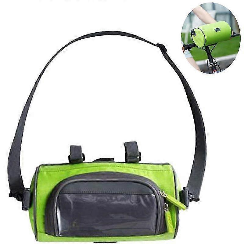Waterproof Green Bicycle Handlebar Bag for Cycling Storage
