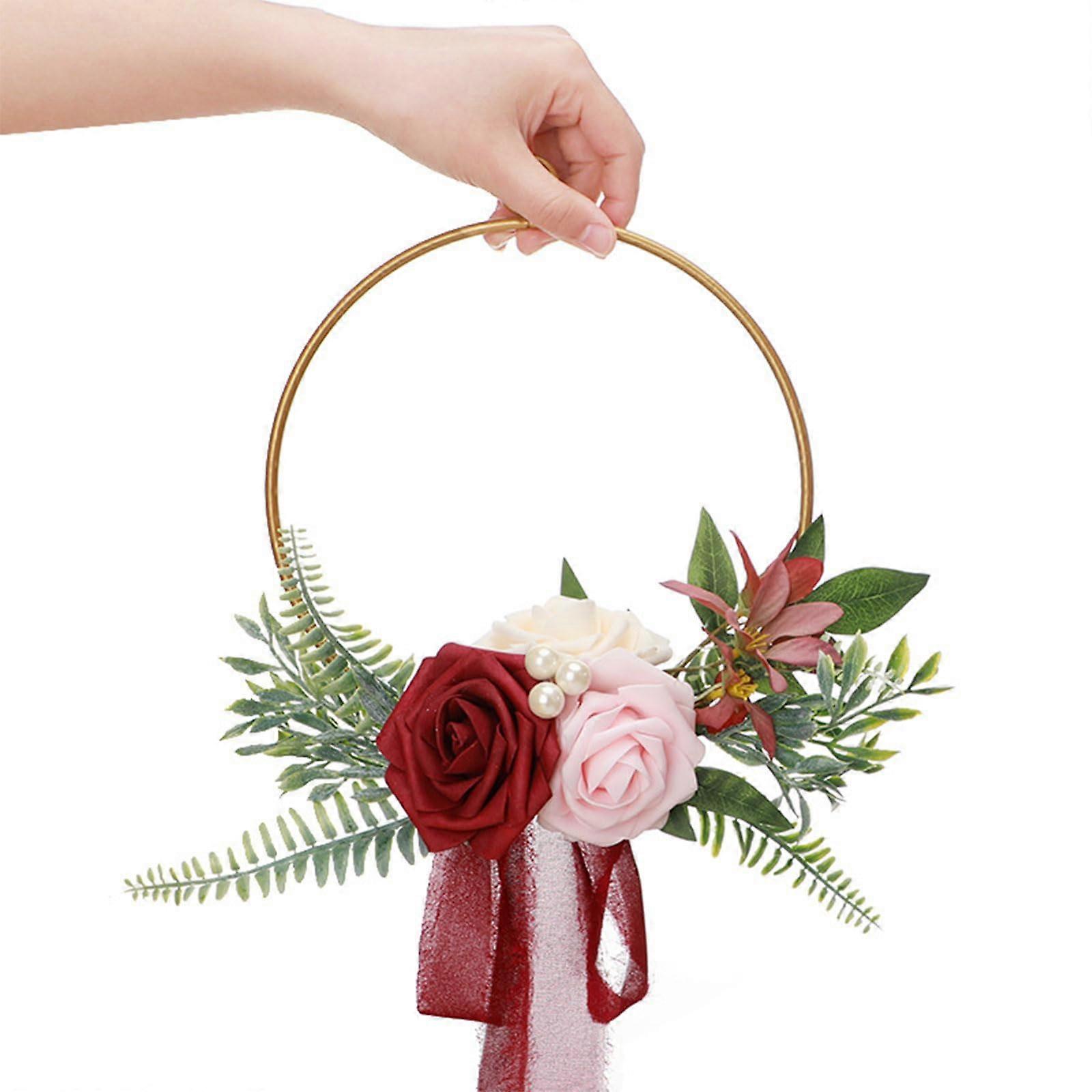 Hochzeit Künstliche Blumenstrauß Rosen Rot Decoratives Blumenschmuck Set für Engagement Zeremonie 5724 Simulation Blumen