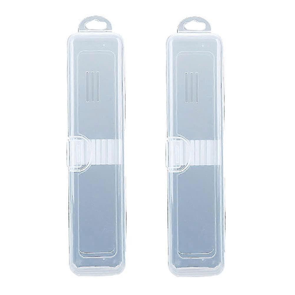 2-Piece Hard Plastic Travel Toothbrush Case for Home & School