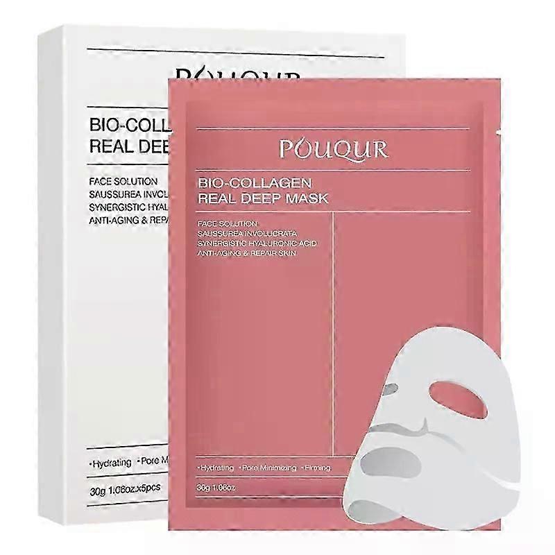 Bio-Collagen Real Deep Mask, Hydrating Overnight Hydrogel Mask, Pore Minimizing, Elasticity Improvement,Hydrating Face Mask Collagen Mask, Collagen An