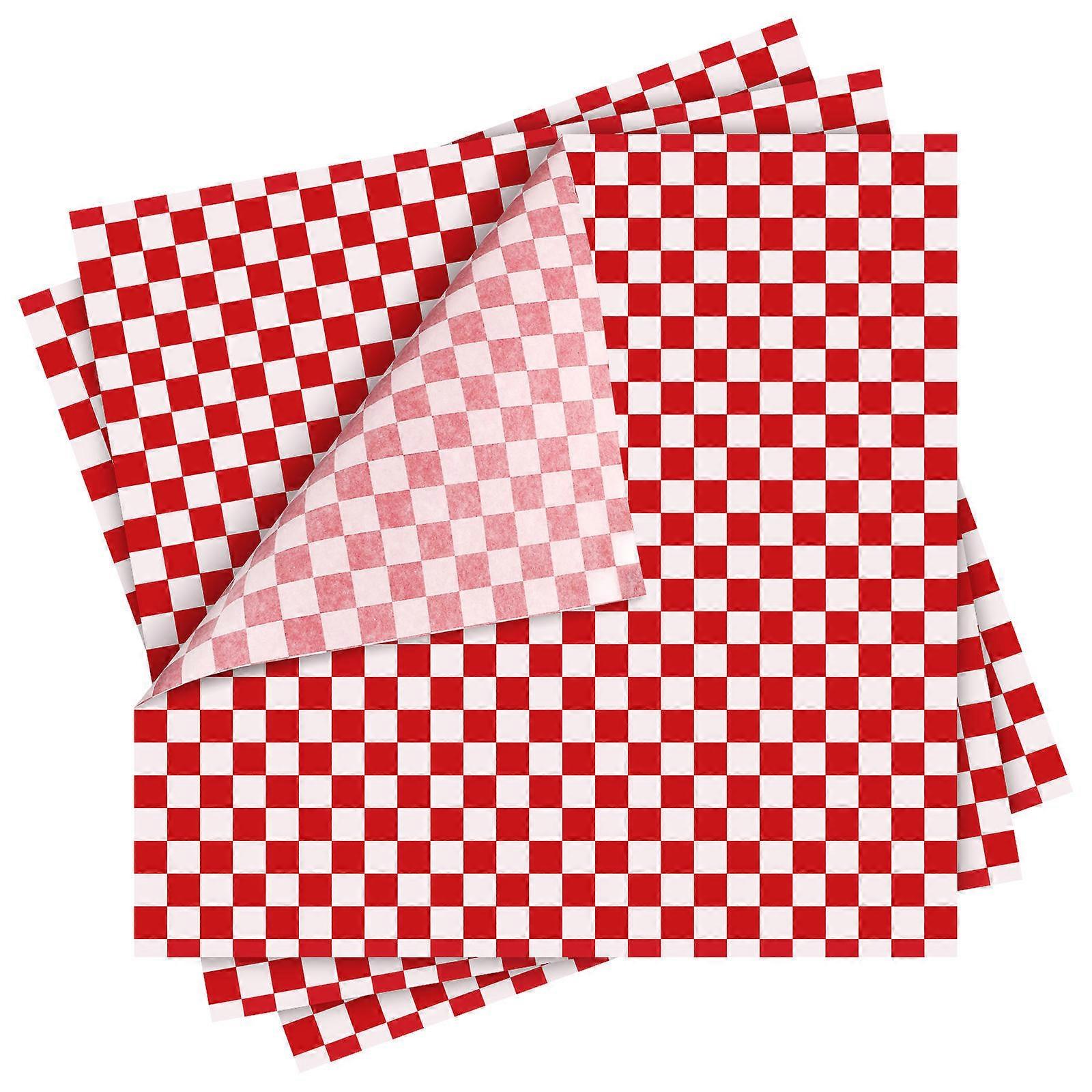 Wax Paper Checkered Dry Waxed Paper for Food Wrapping 24Pcs