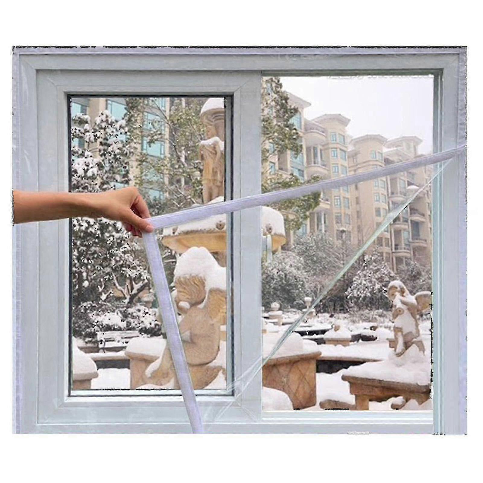 Window Insulation Kit Transparent Easy To Open Plastic Window Wrap For Bedroom Living Room Windows