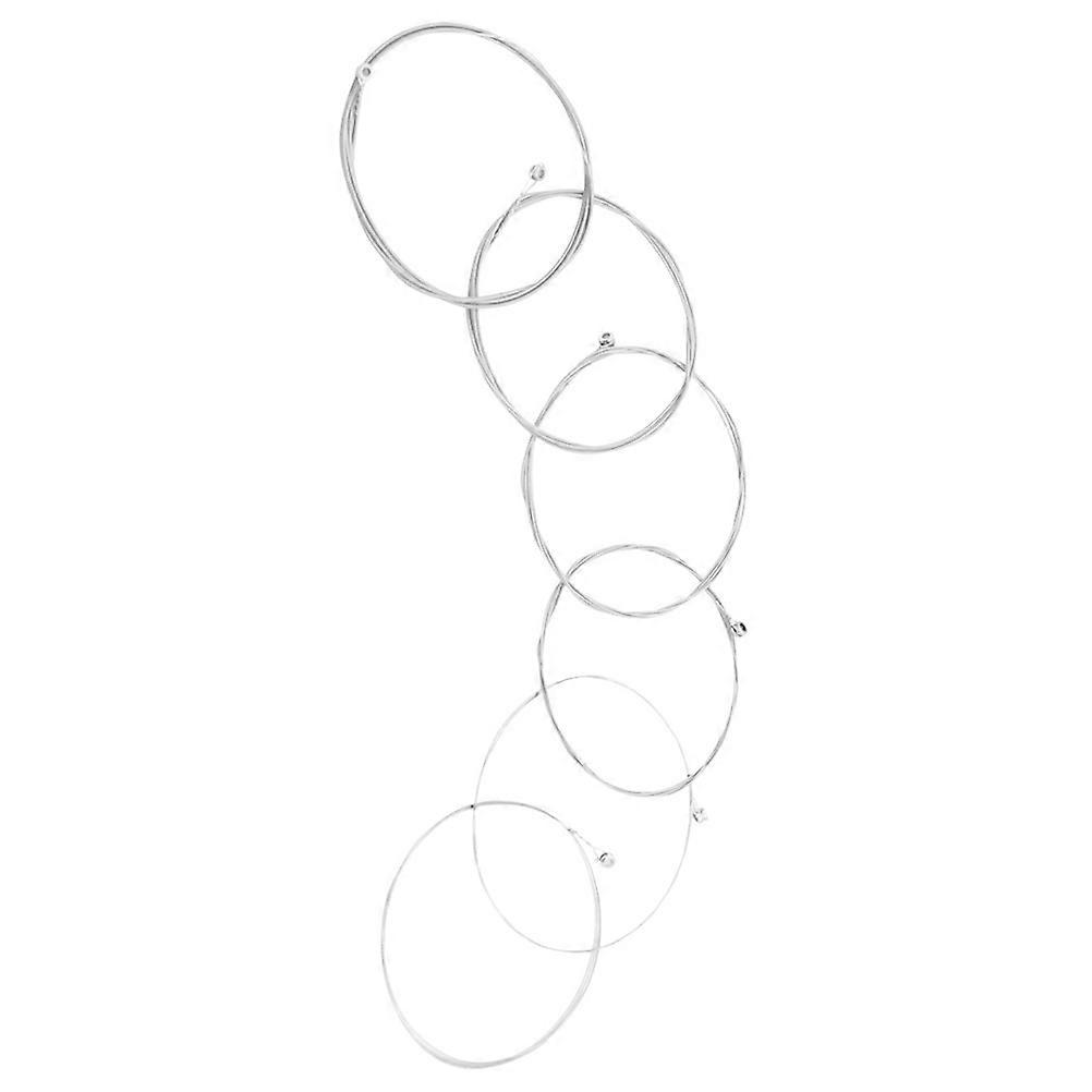 Replacement Acoustic Guitar Strings Silver Daily Use Produce Warm Tone 6Pcs