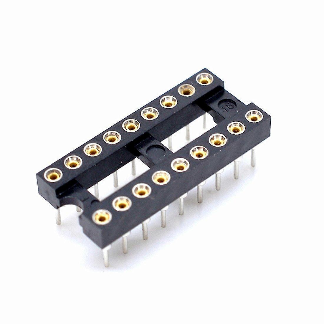 20pcs 2.54mm Pitch 18 Pin Round Hole Solder DIP IC Socket Adapter