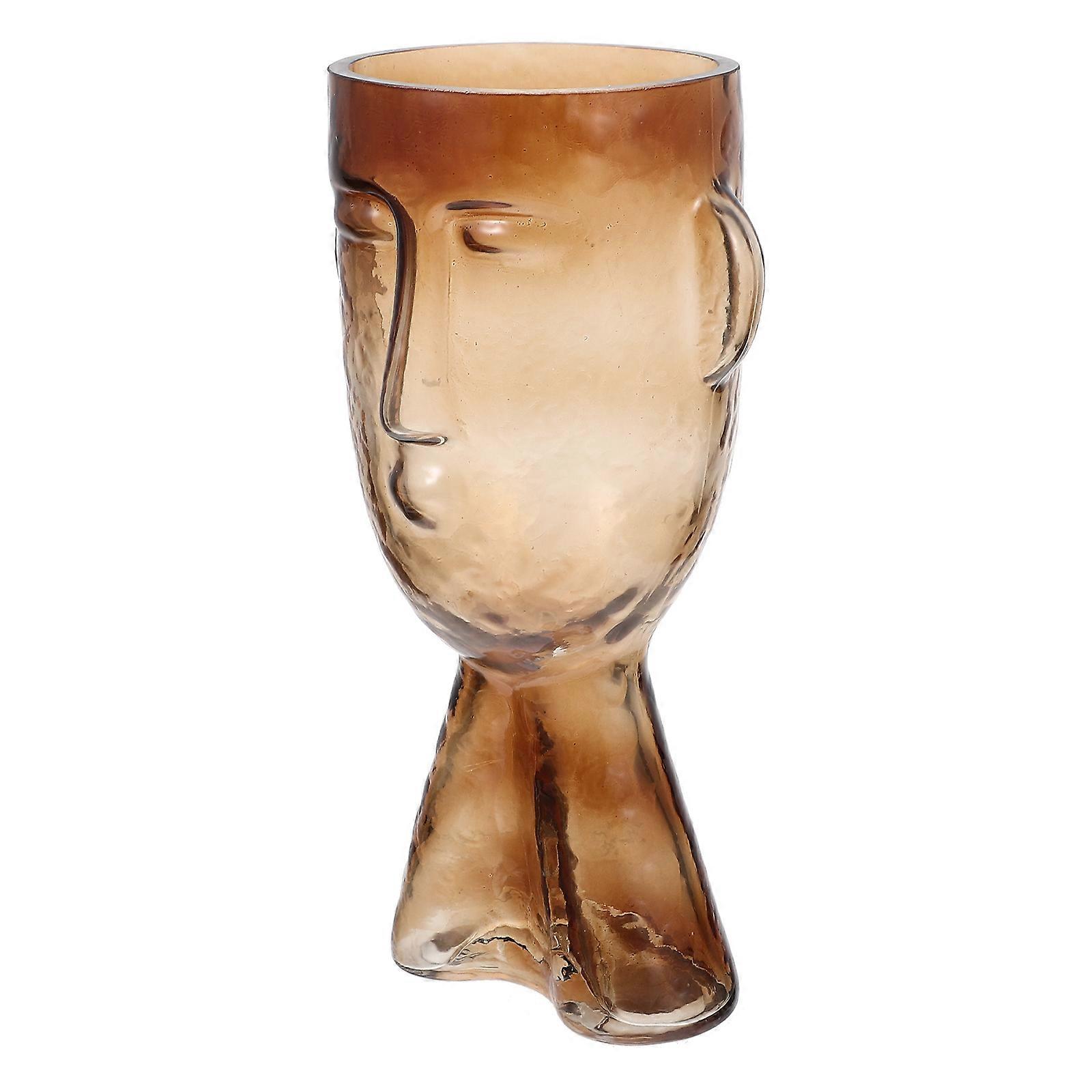 Abstract Human Face Vase, Creative Dried Flower Holder, Artistic Desktop Ornament for Home and Office Decoration, Smooth Surface Design