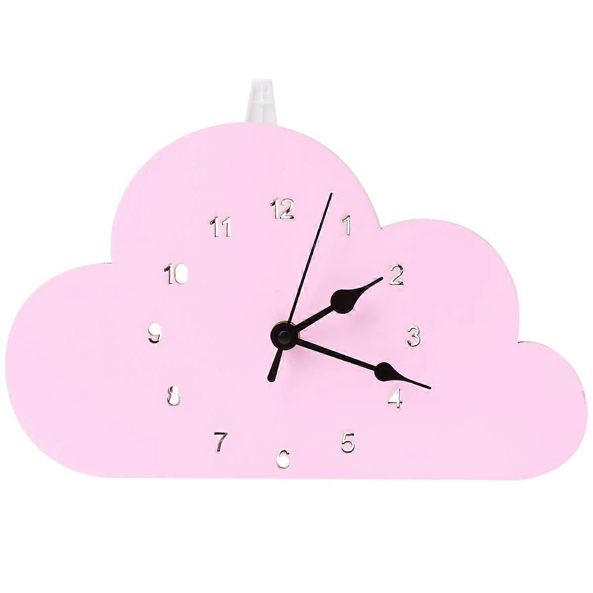 Nordic-Style Cloud-Shaped Clock for Bedroom Decoration 1Pcs Pink