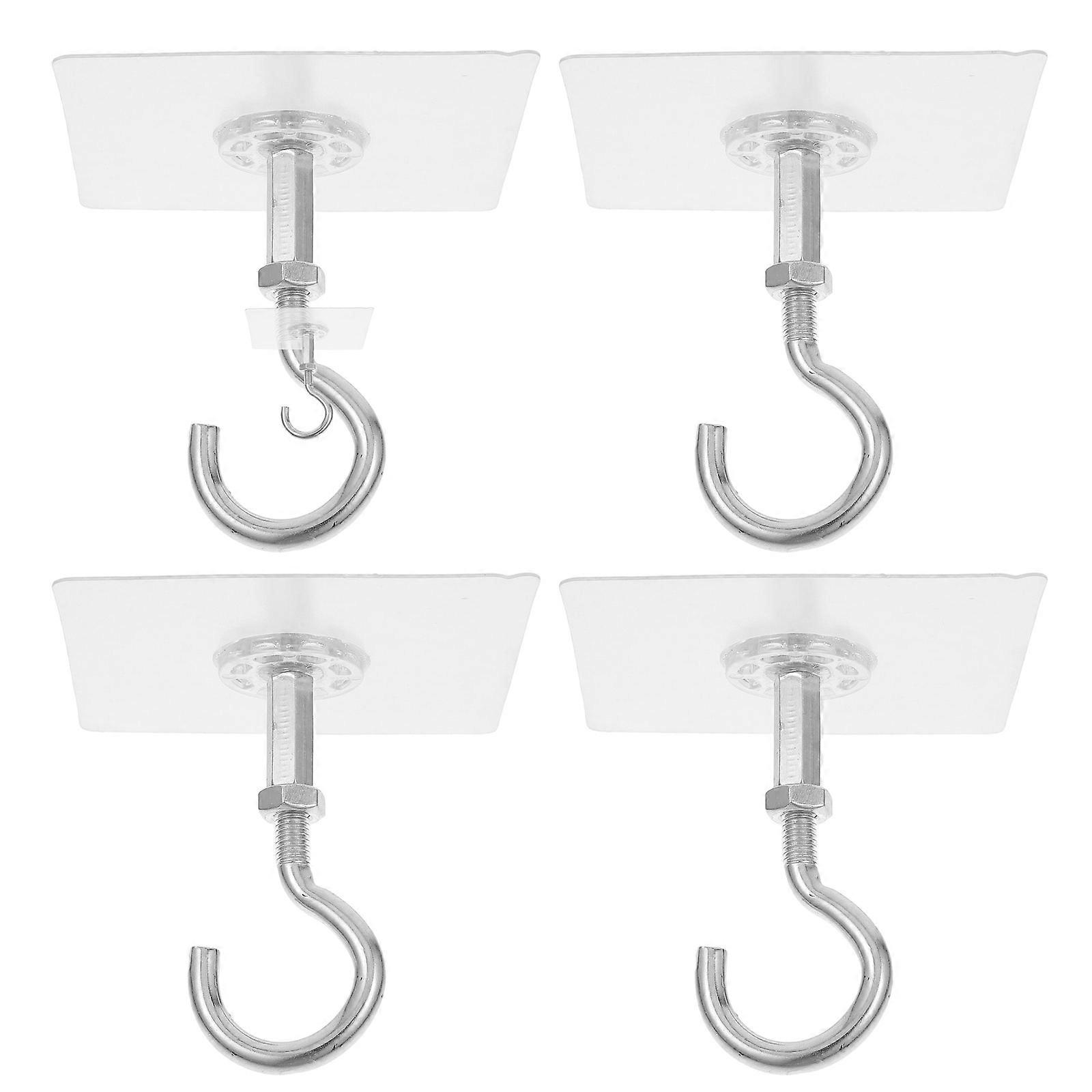 Ganchos de Teto Autoadesivos Sem Furadeira Resistente 4Pcs