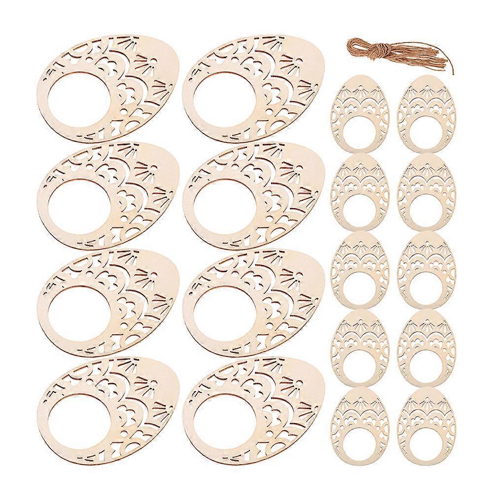 Napkin Rings Holder Diy Easter Egg Shaped Napkin Buckles Beige 9.00X7.00X0.25CM Holding Napkins 50Pcs