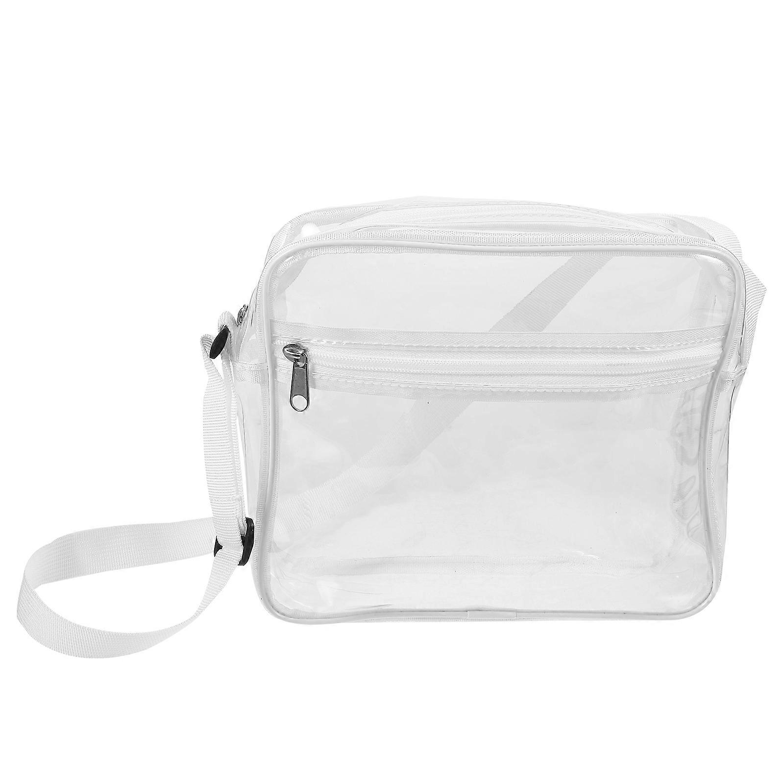 Clear Makeup Bag Travel Make Up Bag Storage Bag Women Crossbody Design Rectangular 9.8X9.1X2.4In 1Pack
