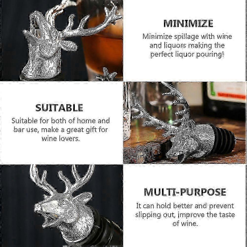 1Pc Creative Wine Bottle Pourer Deer Head Design Wine Pourer for Home Party