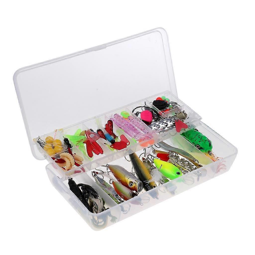 106Pcs/lot Fishing Lures Kit Mixed Soft & Hard Lures Spoon Baits Accessories