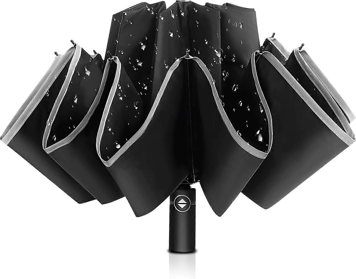 Reflective Umbrella, Umbrella, Weatherproof Umbrella with Reflective Stripes, Unisex