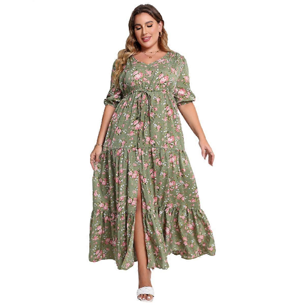 Rochie de vară pentru femei Plus Size Boem imprimat rochii largi