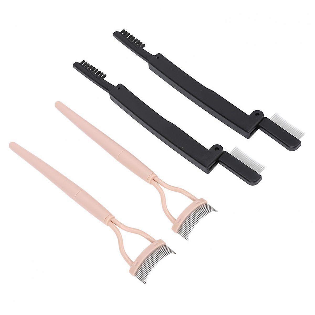4pcs Eyelash Grooming Brush Folding Eyebrow Comb Eyelash Separator Eyebrow with Easy To Grip Handle