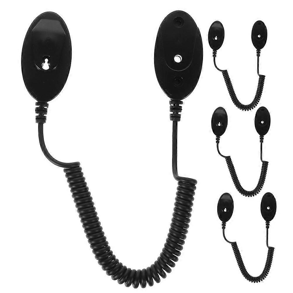 4pcs Retractable Remote Control Tether With Adhesive Hook Anti-Lost Cable For Phone Models Tablets And Gaming Controllers