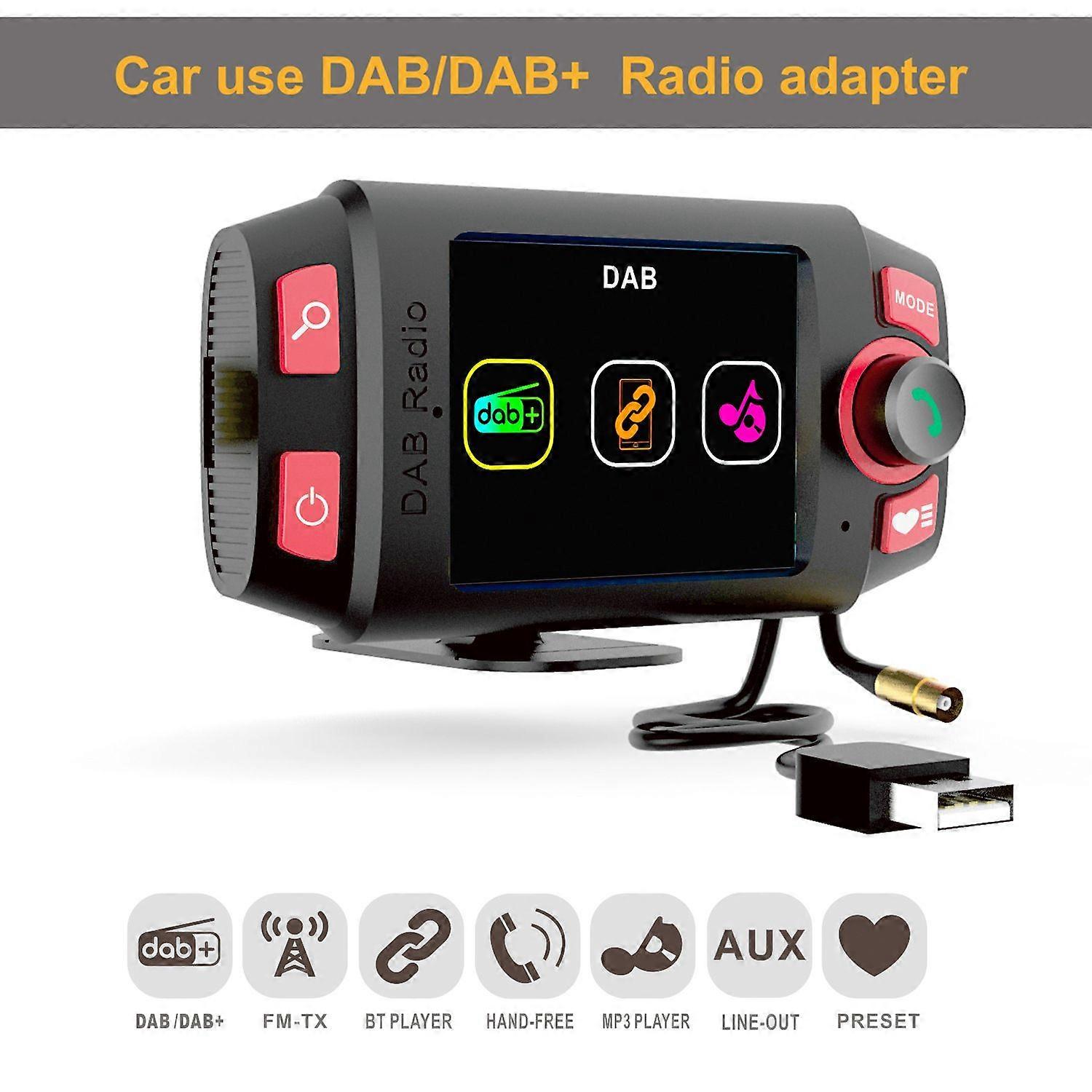 Car DAB+/DAB digital radio receiverFM Transmitter,with Bluetooth hands-free and Music Playback car kit mp3 playe