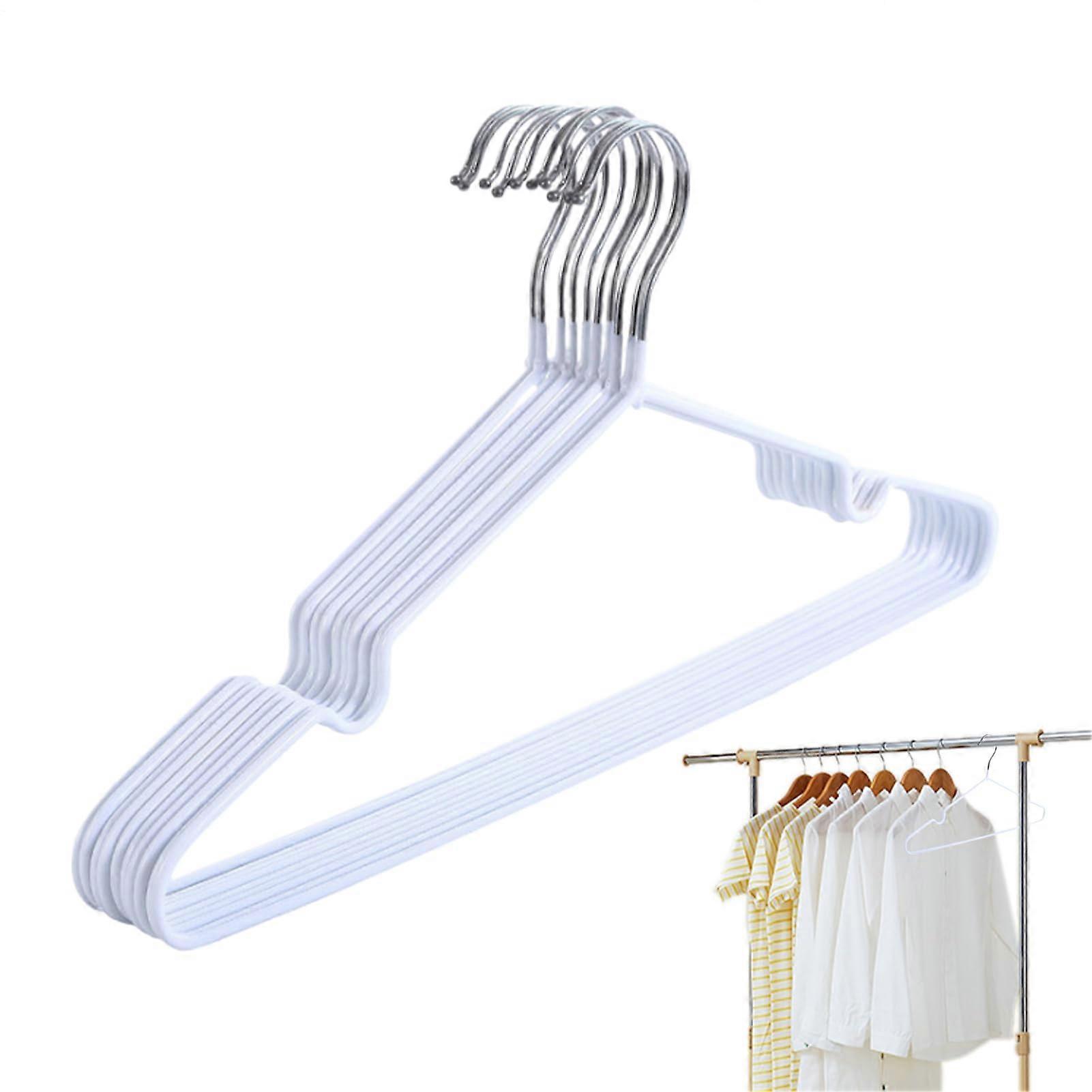 Generic metal clothes hangers, nonslip hangers for coat hooks and ties, sturdy, spacesaving, for coats, suits, and dresses, 10 pieces.