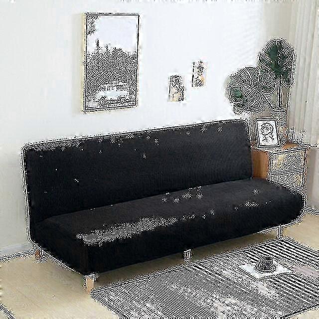 Large Armless Sofa Bed Slipcover Couch Cover without Armrests Stretch Folding Futon Cover Dust-proof Elastic Removable Jacquard