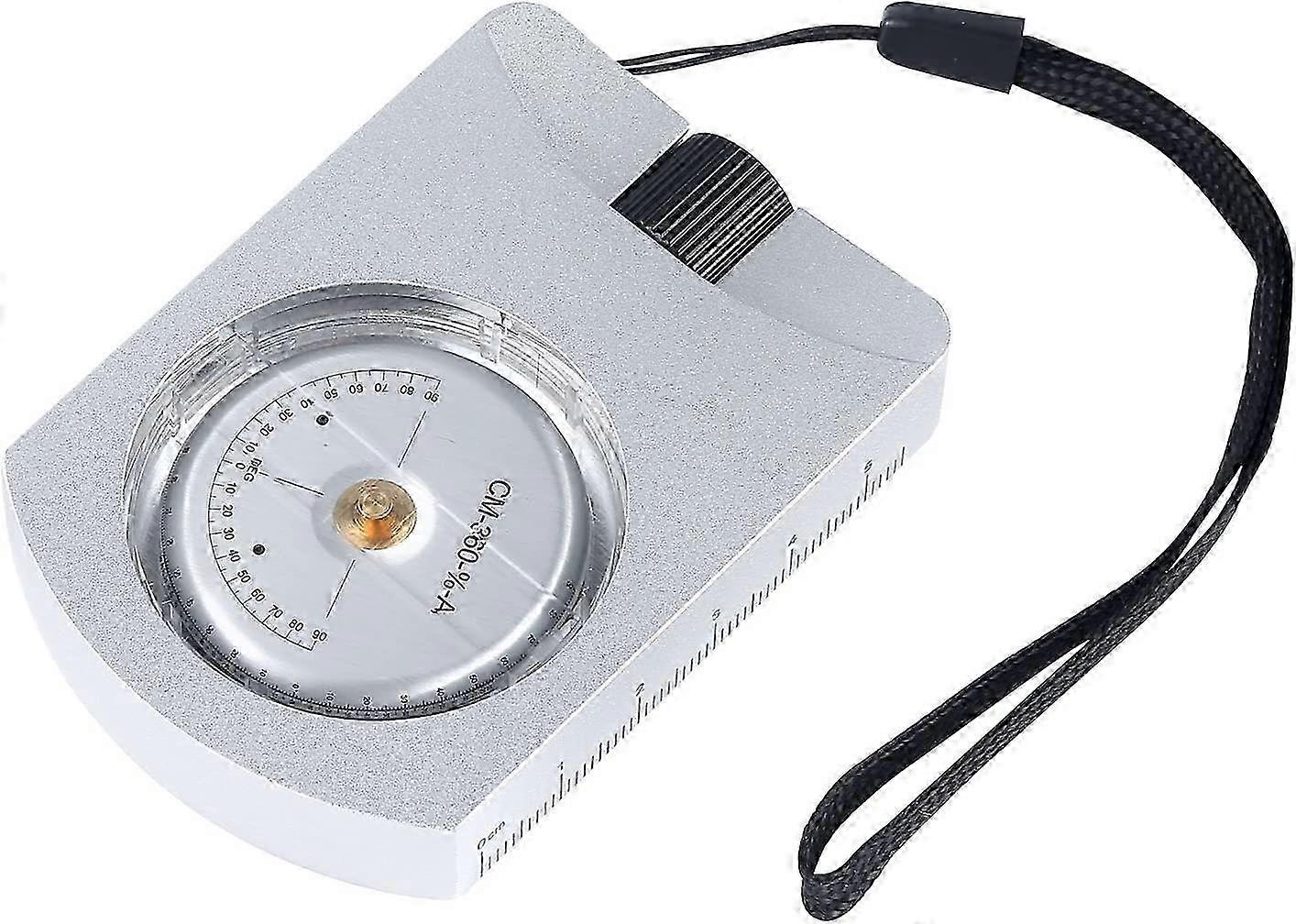 Compact Handheld Clinometer Made of Professional Aluminum for Accurate Measurement of Heights, Slopes, and Angles in Silver Finish