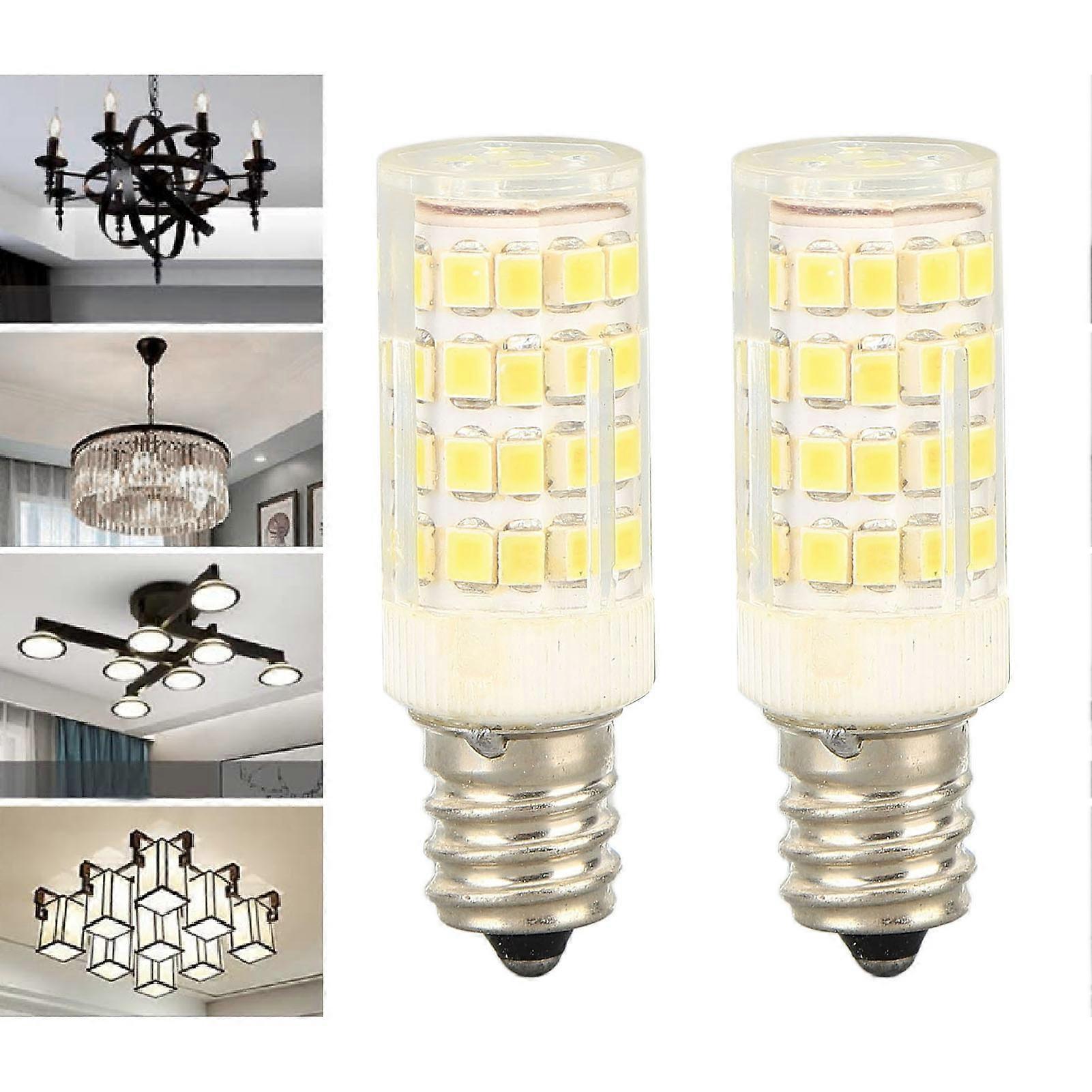 2PCS E12 Dimmable LED Bulb PC 52LEDs 100‑130V LED Candelabra Bulb for Ceiling Fan Light Salt Lamp
