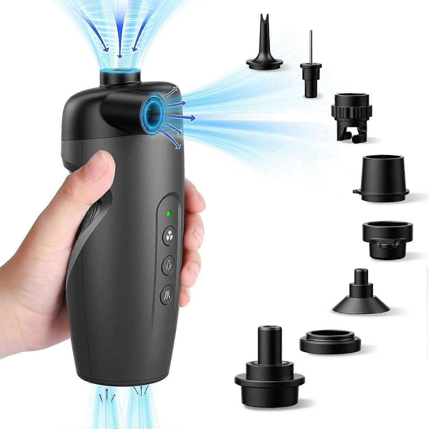 Elektryczna pompa powietrza 20PSI, inflator elektryczny, z 7 dyszami powietrznymi i adapterem, szybki inflator / deflator 2 w 1 do pontonu / kajaka -HK701