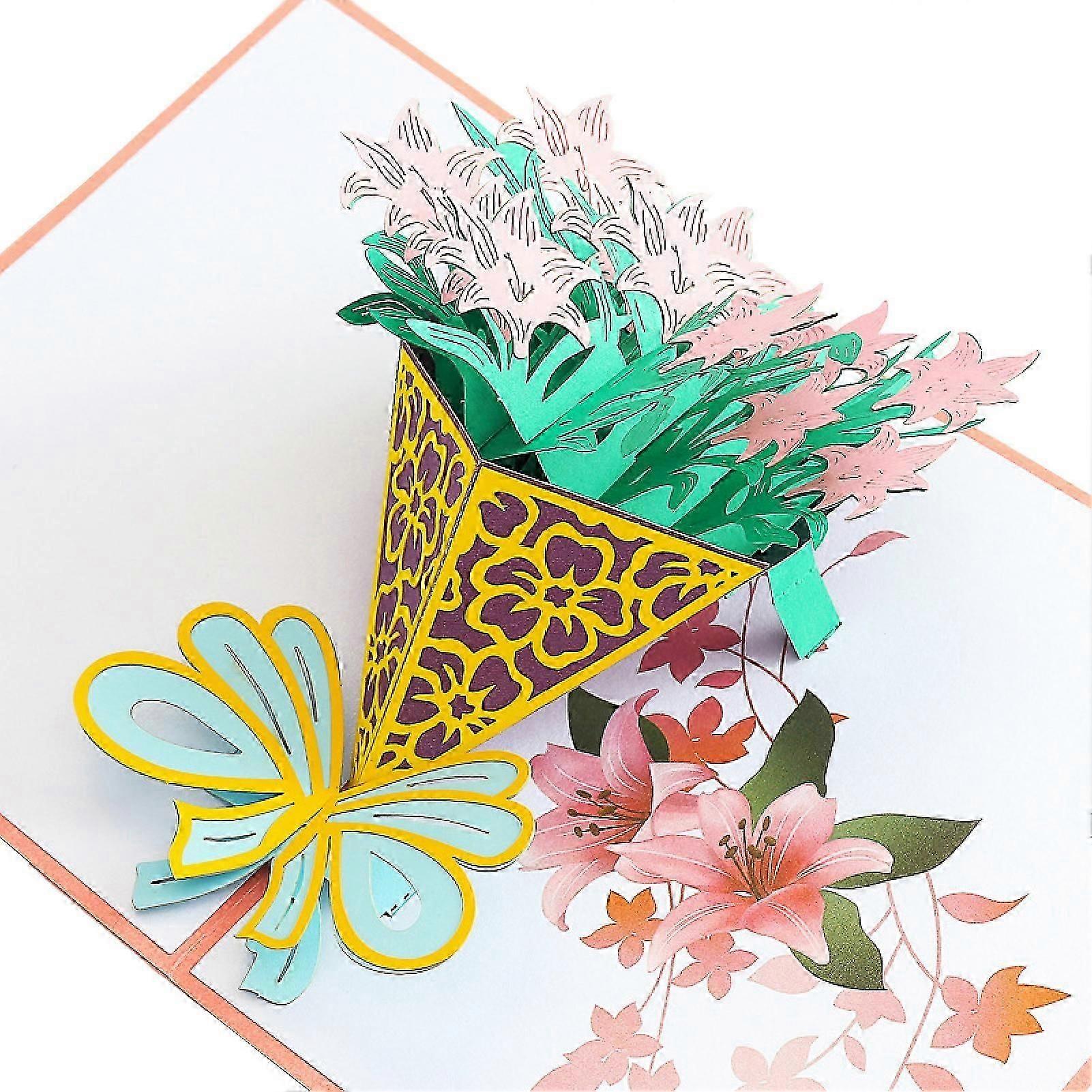 3D Flower Tree Pattern Valentines Day Card Paper Upscale Unique Gifts Card for Festival