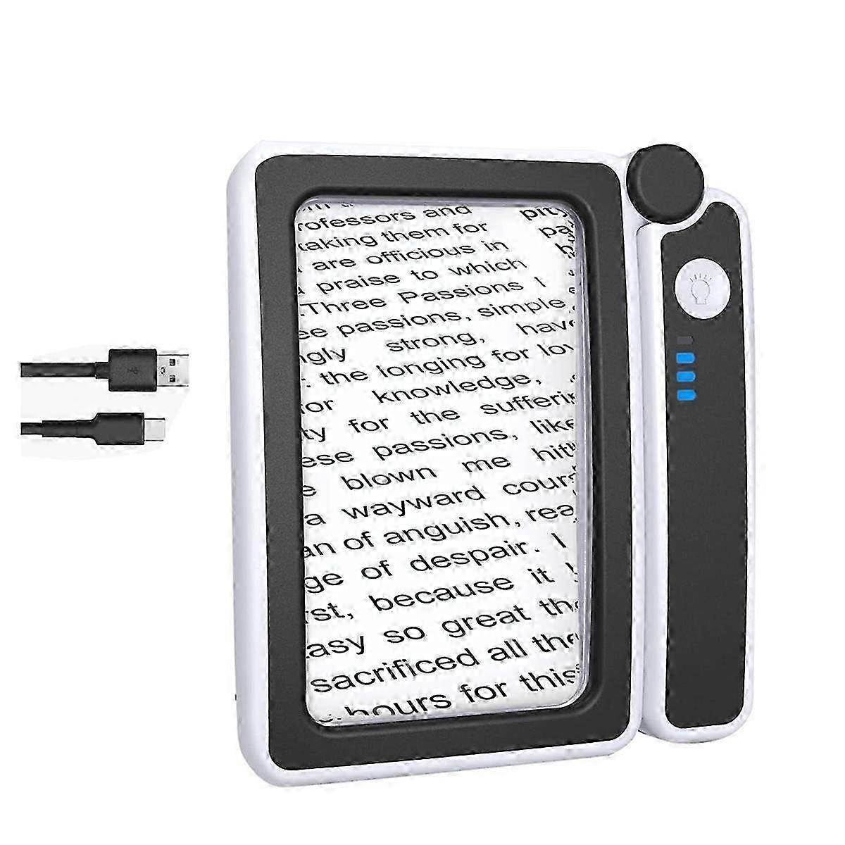 Large 4X Magnifying Glass with 10 LED Lights for Reading, Foldable Handheld Illuminated Magnifier for Books & Crafts