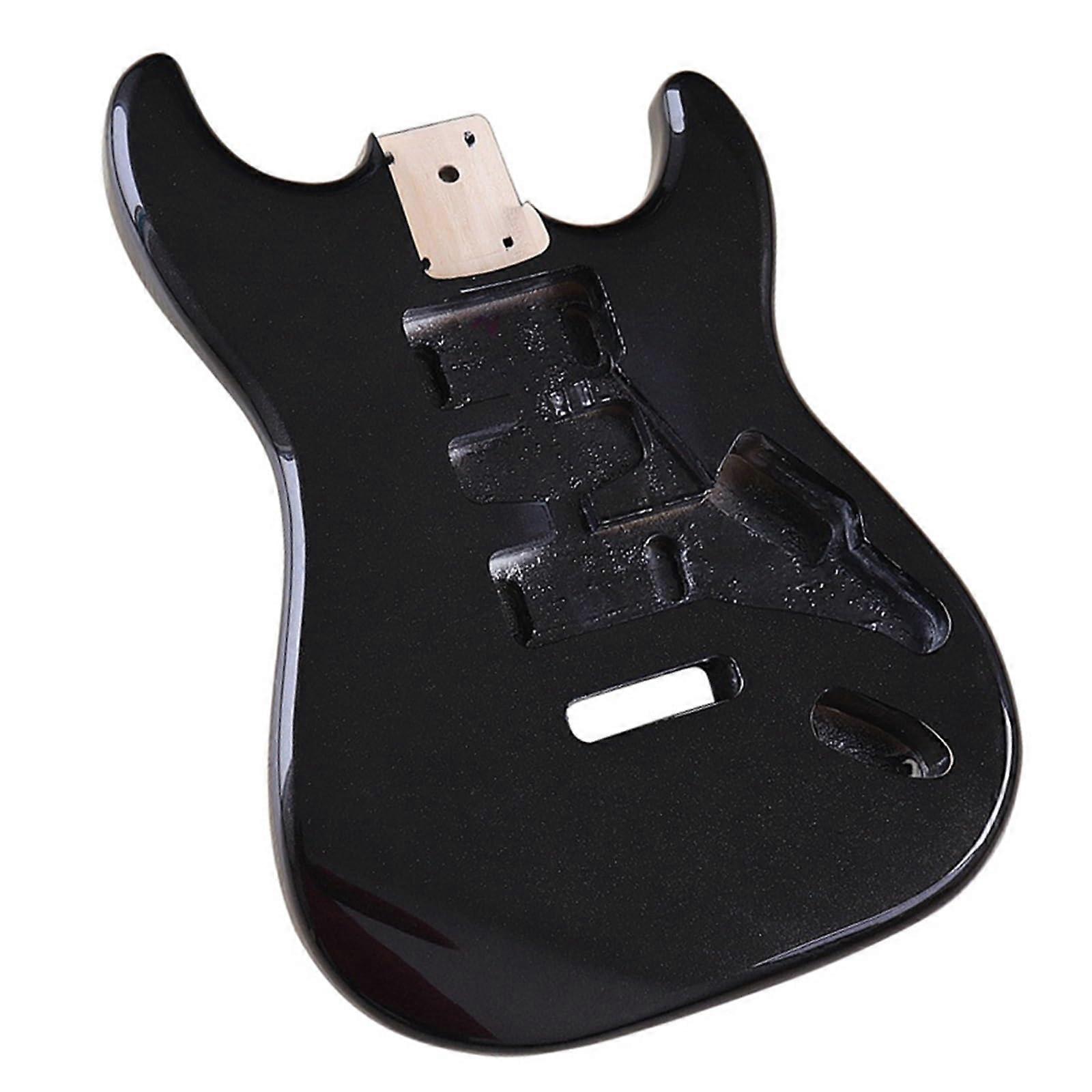 Schwarzer E-Gitarrenkorpus Klassisches DIY Zubehör, Hochwertiges Holz, Standard Größe, Kompatibel mit Stratocaster Modellen