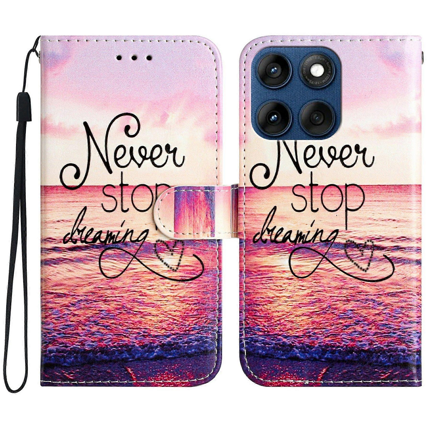 Wallet Case for Motorola Edge 60 5G/ 60s 5G/ 60 Fusion 5G Printed Pattern PU Leather Stand Phone Cover with Strap