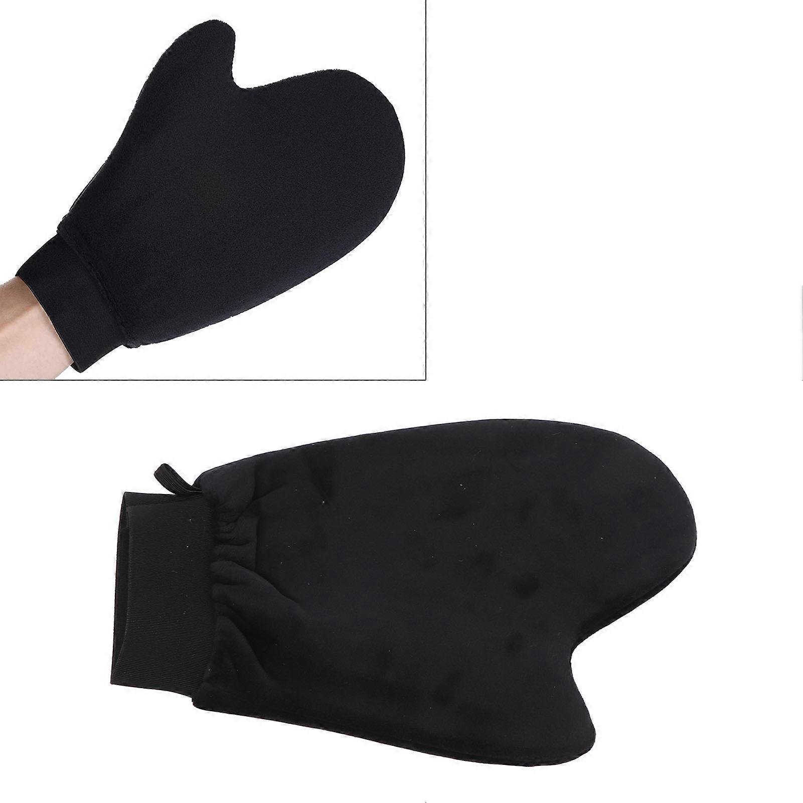 Tanning Gloves Black Elastic Wrist Flocking Self Tanning Mitt Applicator for Sunless Tanner and Lotion 