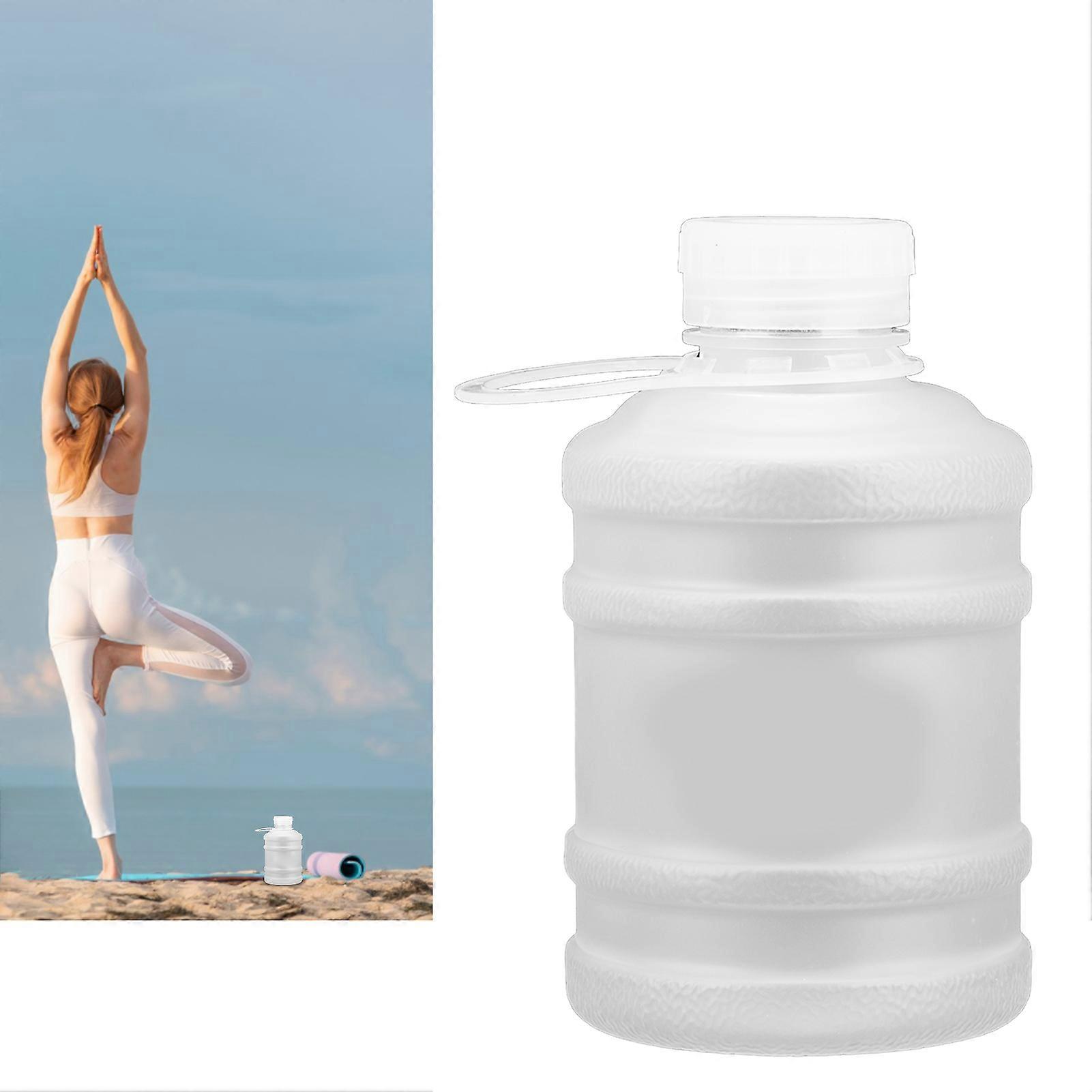 650ml Drinking Jug Portable Large Capacity Frosted Plastic Cute Sports Water Bottle with Carrying Handle White