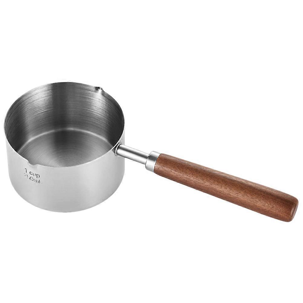 Round Stainless Steel Pouring Pot For Heating Oils 250ml Resistant Anti Scalding 1Pcs