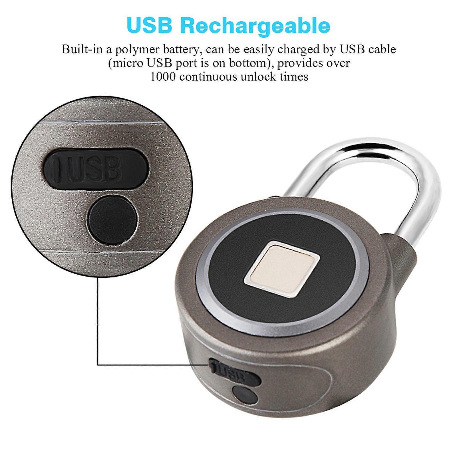 Fingerprint Smart Keyless  Waterproof Bluetooth Lock APP Control Security Anti-Theft Padlock