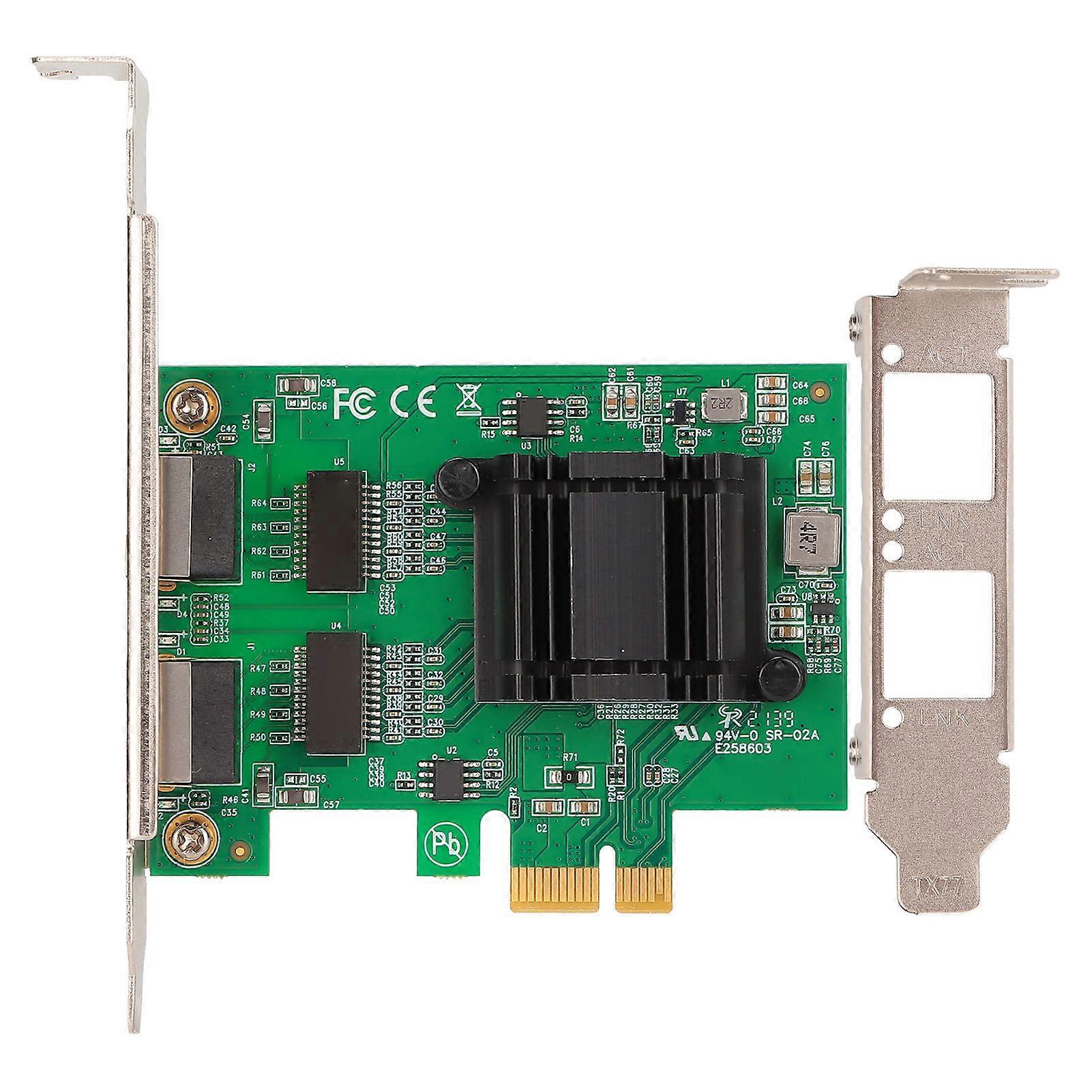PCIE Ethernet Adapter 10/100/1000Mbps Dual Port Ethernet Network Card with Thin Bracket for Windows