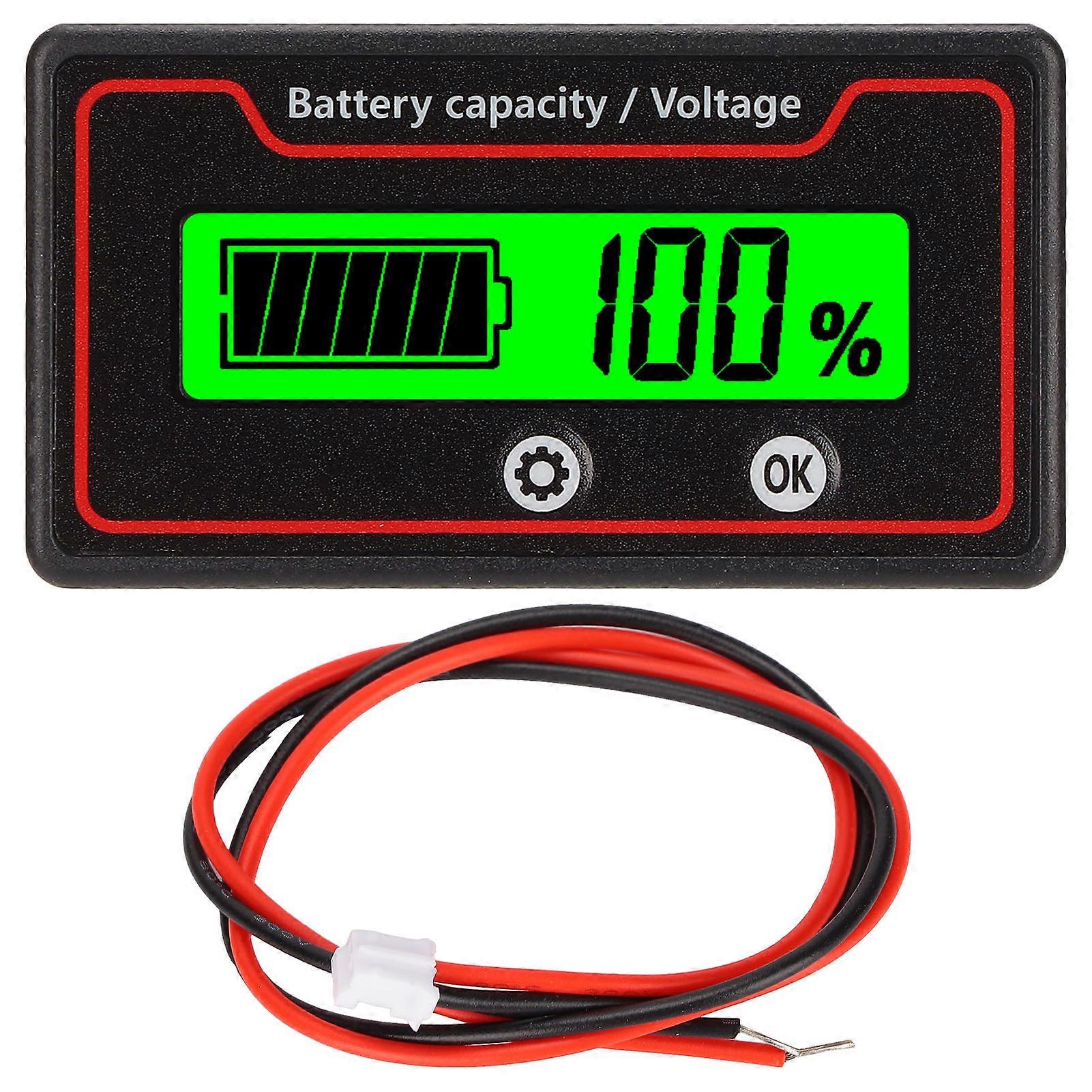 Meter Light Alarm LCD Display Safe Battery Capacity Voltage Gauge for Electric Vehicle 12‑84V