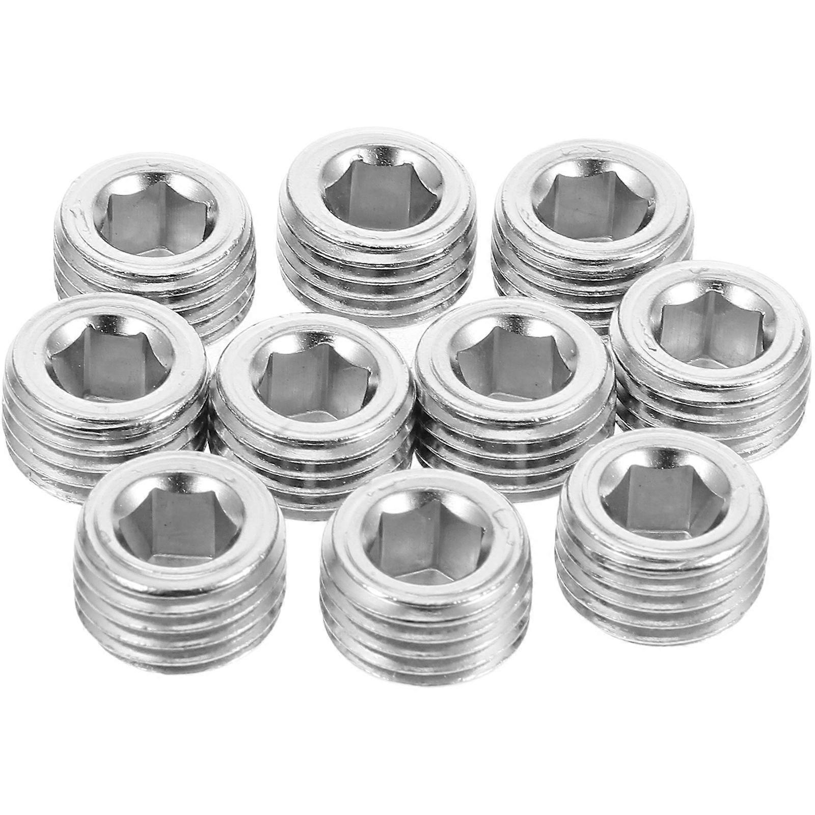 Stainless Plug Hex Head Pipe Plug Fitting For Gas Lines Waterproof Sealing Cap 10Set