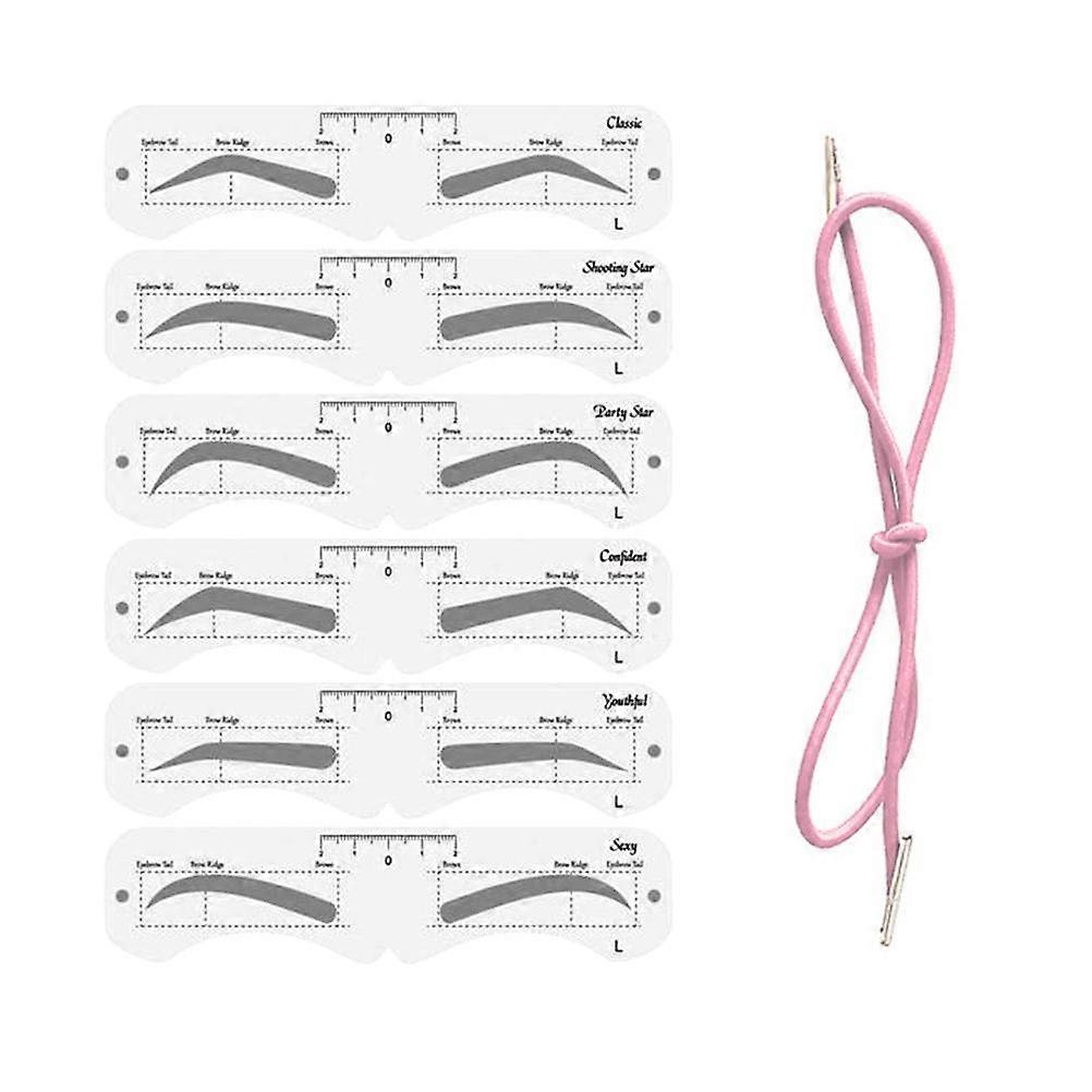 Makeup Mold Set PEVA Soft Eyebrow Shaper with Elastic Band Reusable DIY Makeup Tool for Beginner