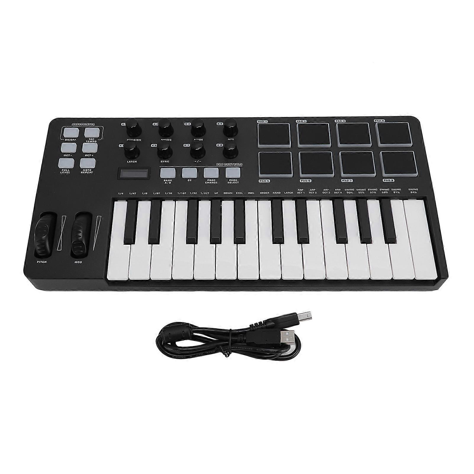 25-Key USB MIDI Keyboard Controller with DAW Integration, Drum Pads, and Arpeggiator