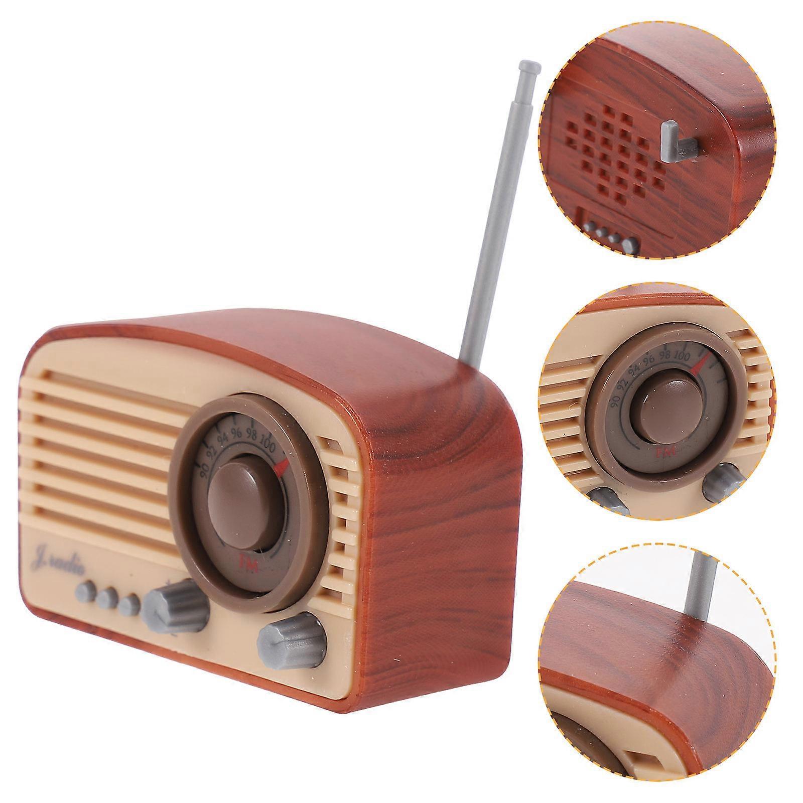 Retro Accessory Miniature Radio Vintage Style Photography Props Plastic Decorative 4.4X2.2X2CM 1Pack
