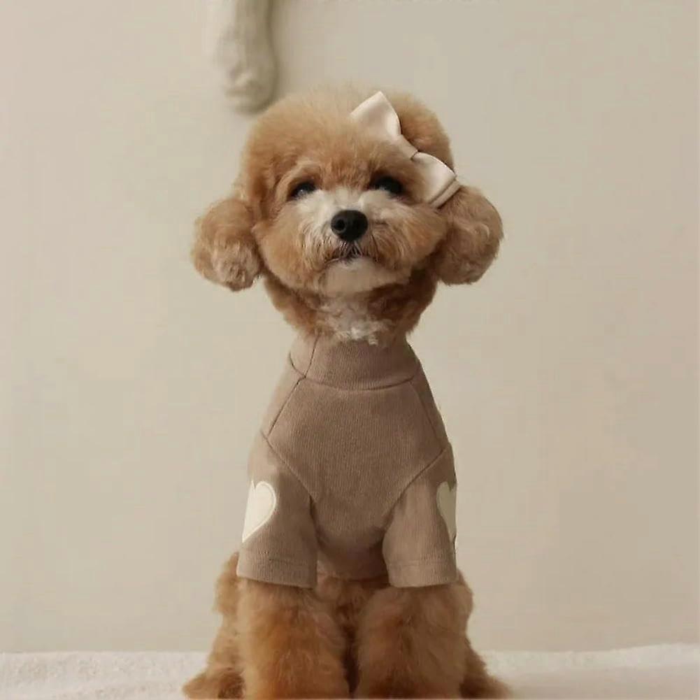 Breathable Soft Undershirt For Dogs Teddy Bear Design Brown Size L Designer Puppy Clothing
