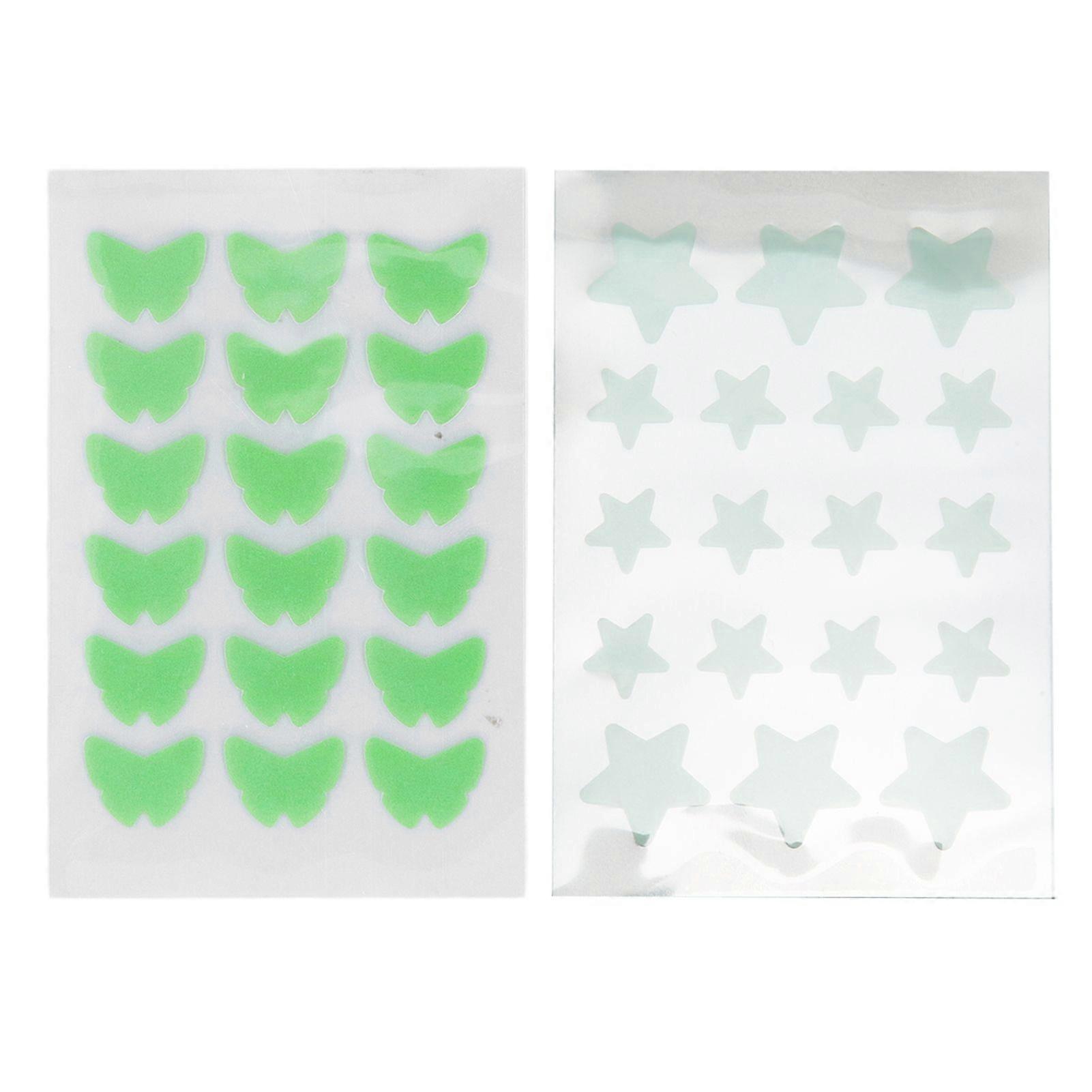 36Pcs Hydrocolloid Pimple Pads Covering Isolating Healing Cartoon Shape Cute Pimple Patch Face DecorationYMMR)