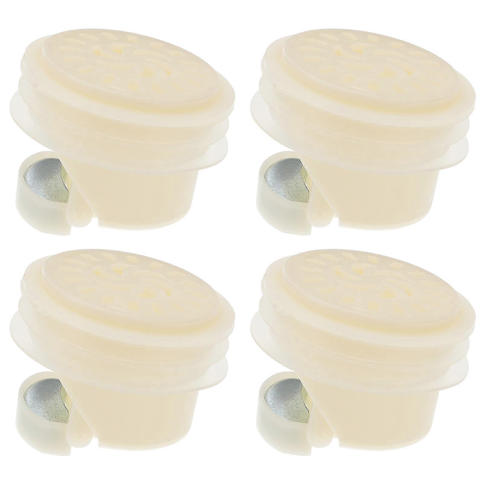 White Sealing Rings for Home Use Durable Plastic Material 4 Pieces Fits Floor Drains Shower Strainer