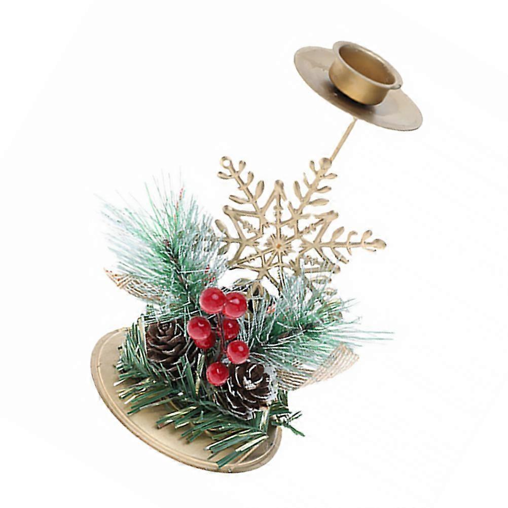 Snowflake Candle Holder for Christmas Table Centerpiece Stable Flat Bottom Candlestick with Holiday Design for Decorative Use at Home and Parties