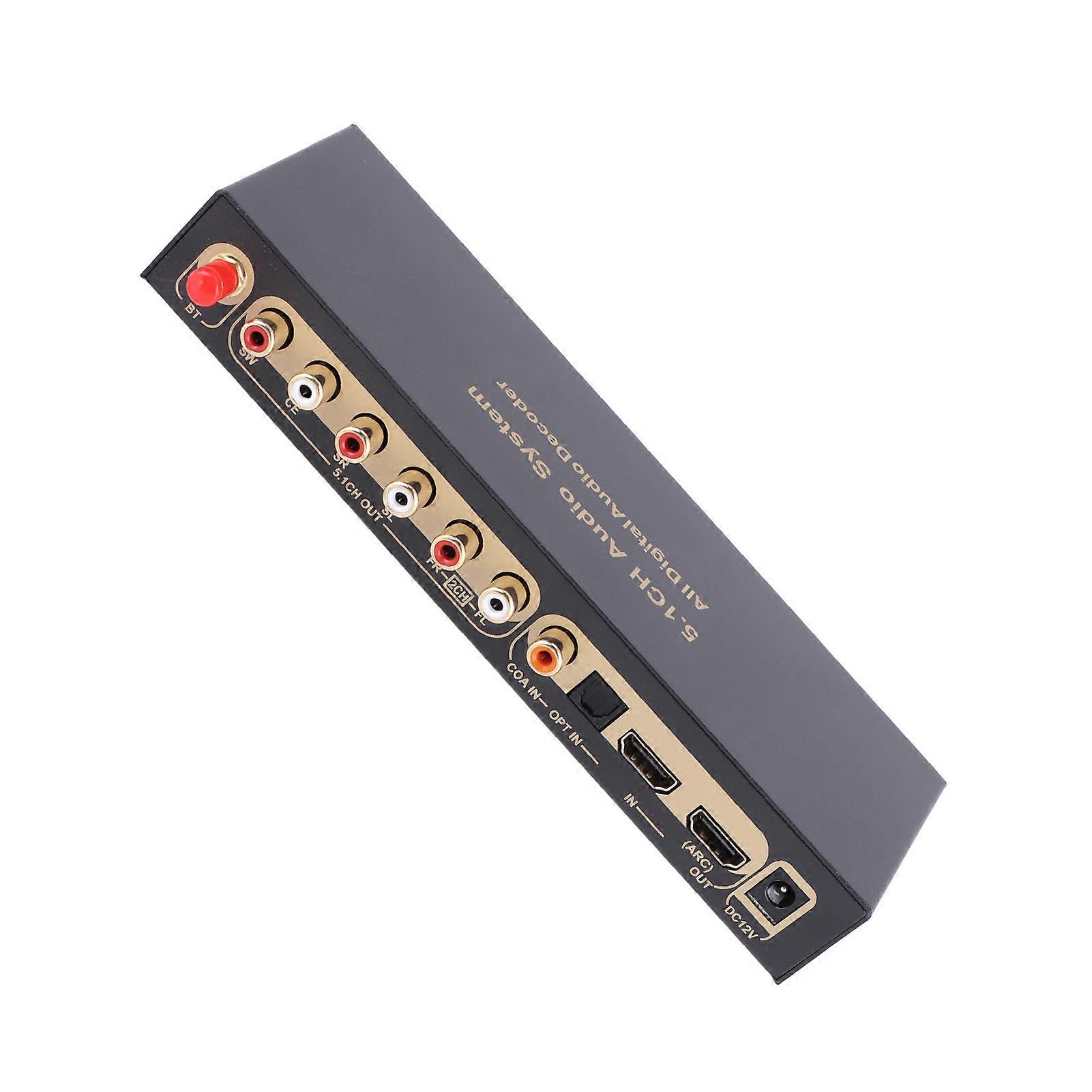 HD Multimedia Interface 5.1CH Sound Decoder HD Multimedia Interface Digital Sound Extractor Converter 100‑240V US Plug 