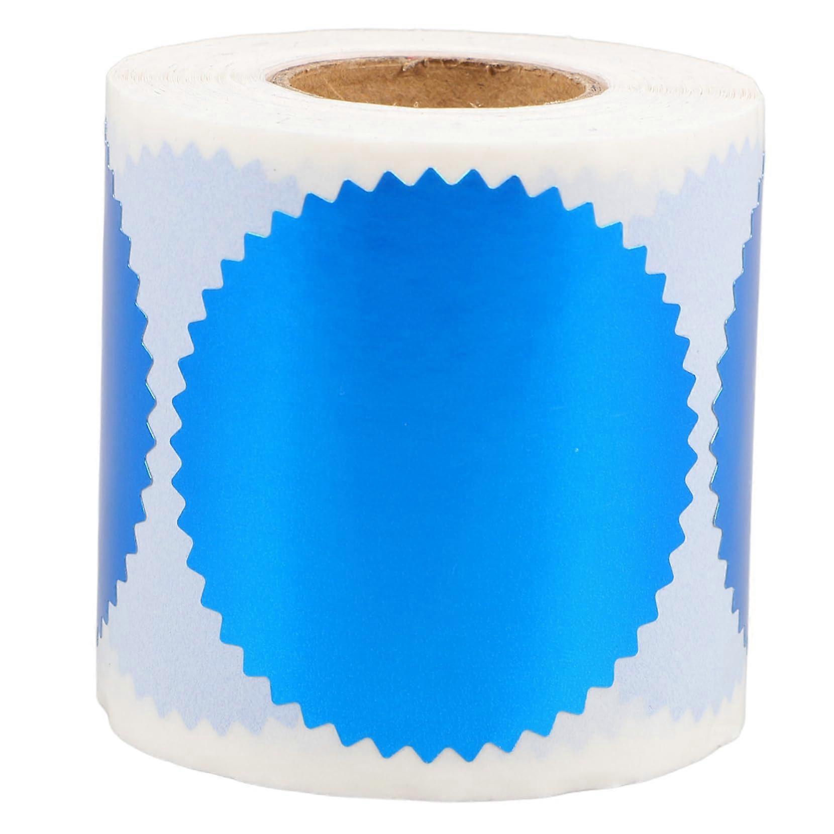 Create unique stamps. 250 round metallic seal embossing stickers for envelopes, certificates, and awards. Blue.