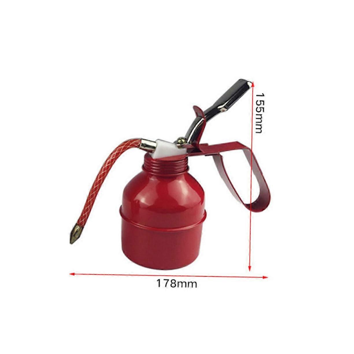 500cc Oil Pot Motor Oil Filling Can with Flexible Spout Dark Red for Automotive Use and Maintenance