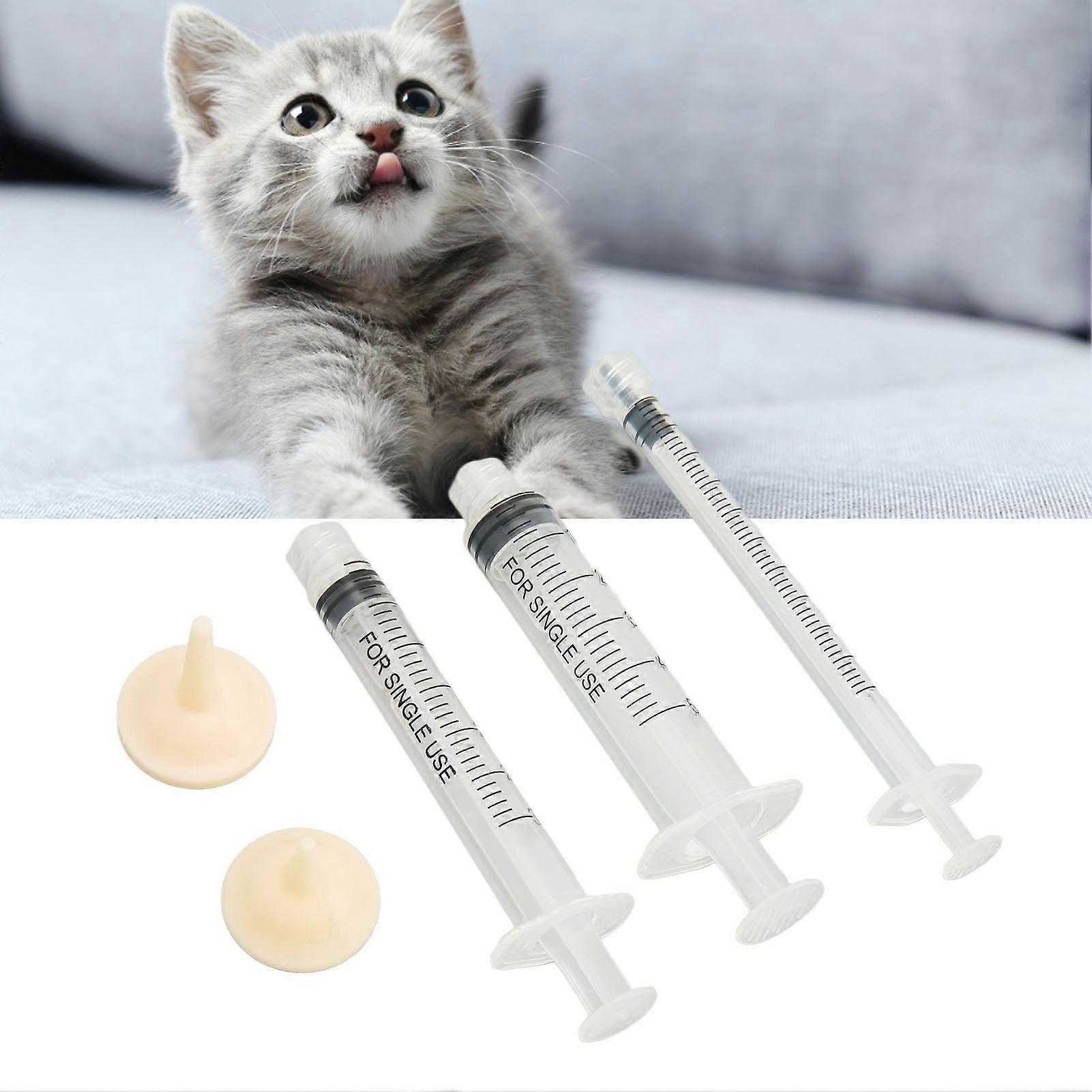 Pet Feeding Nipple Syringes Multi Capacity Pet Feeding Syringe with Nipple for Newborn Kittens Puppies Rabbits 